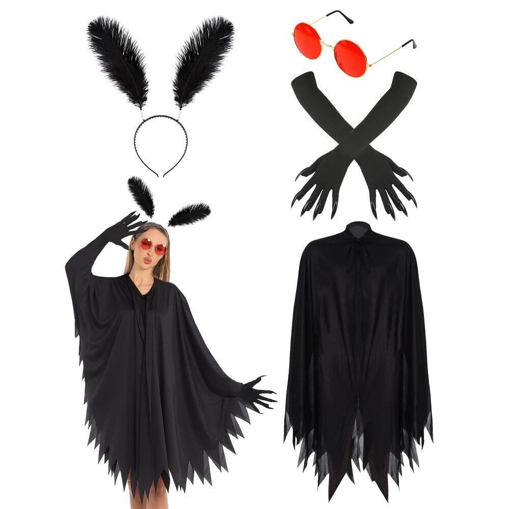 7918 Halloween Unisex Mothman Costume Paw Glovess Glasses